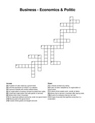 Business - Economics & Politic crossword puzzle
