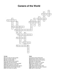 Careers of the World crossword puzzle