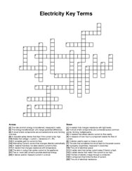 Electricity Key Terms crossword puzzle