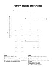 Family, Trends and Change crossword puzzle