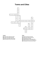 Towns and Cities crossword puzzle