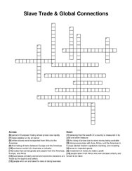 Slave Trade & Global Connections crossword puzzle