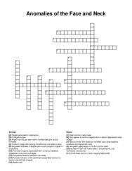 Anomalies of the Face and Neck crossword puzzle