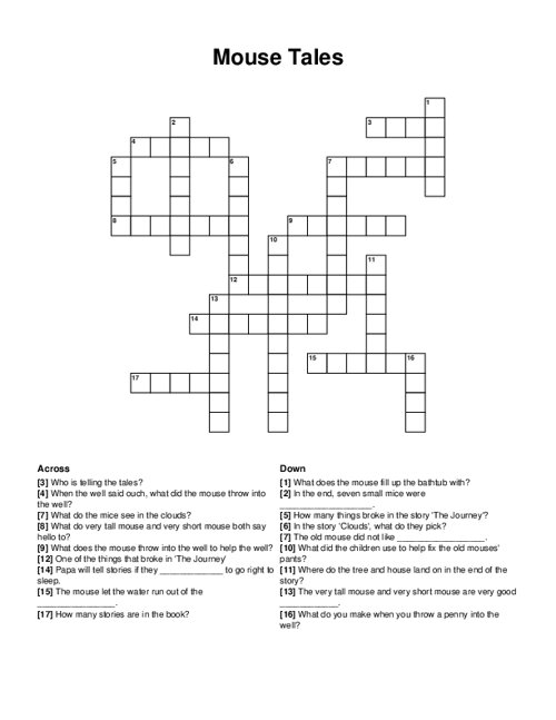 Mouse Tales Crossword Puzzle