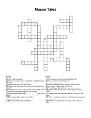Mouse Tales crossword puzzle