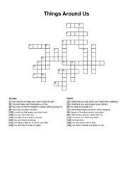 Things Around Us crossword puzzle