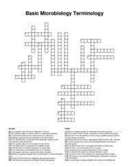 Basic Microbiology Terminology crossword puzzle