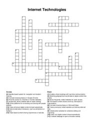 Internet Technologies crossword puzzle