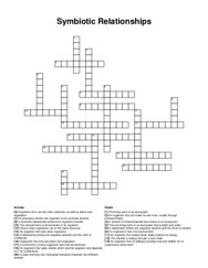 Symbiotic Relationships crossword puzzle
