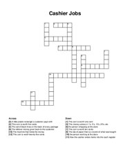 Cashier Jobs crossword puzzle