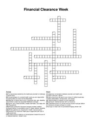 Financial Clearance Week crossword puzzle