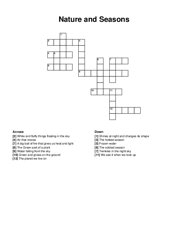 Nature and Seasons crossword puzzle