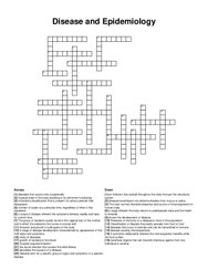 Disease and Epidemiology crossword puzzle