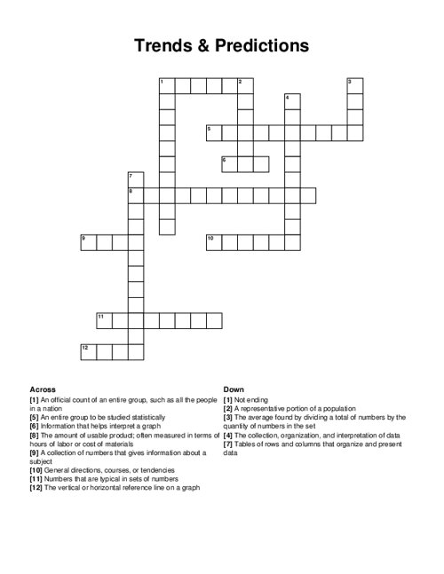 Trends Predictions Crossword Puzzle