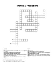 Trends & Predictions crossword puzzle