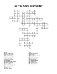 Do You Know Your Gods? crossword puzzle