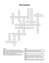 The Famine crossword puzzle