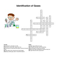 Identification of Gases Crossword Puzzle