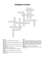 Intelligent Investor Crossword Puzzle
