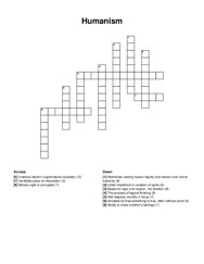 Humanism Crossword Puzzle