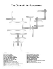 The Circle of Life: Ecosystems Crossword Puzzle