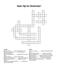 Gear Up for Grammar! Crossword Puzzle