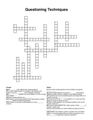 Questioning Techniques crossword puzzle