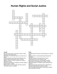 Human Rights and Social Justice crossword puzzle