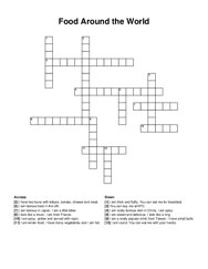 Food Around the World crossword puzzle