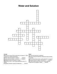 Water and Solution crossword puzzle