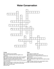 Water Conservation crossword puzzle