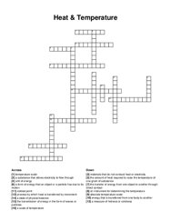 Heat & Temperature crossword puzzle
