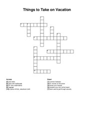 Things to Take on Vacation crossword puzzle