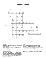 Healthy Minds crossword puzzle