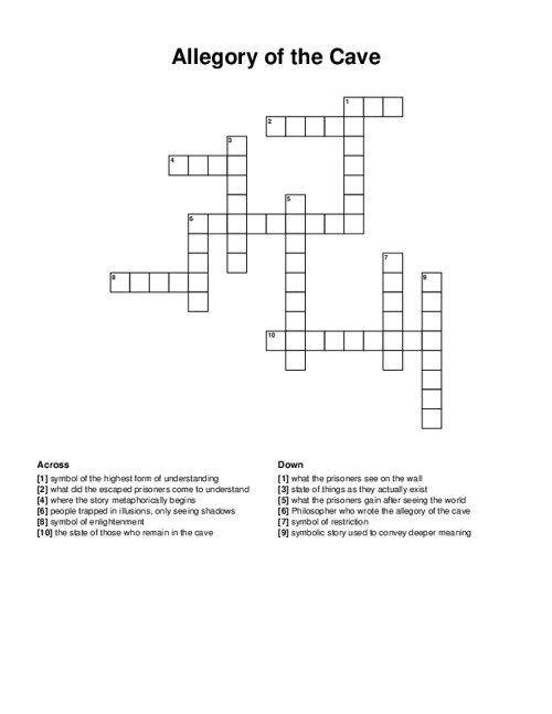 Allegory of the Cave Crossword Puzzle