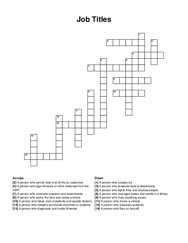 Job Titles crossword puzzle