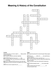 Meaning & History of the Constitution crossword puzzle