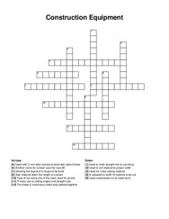 Construction Equipment crossword puzzle