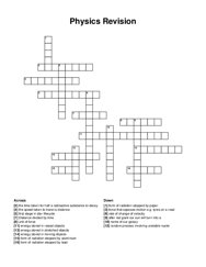 Physics Revision crossword puzzle