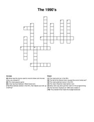 The 1990s crossword puzzle