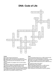 DNA: Code of Life crossword puzzle