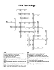 DNA Teminology crossword puzzle
