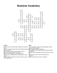 Business Vocabulary crossword puzzle