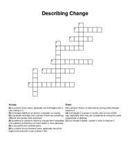 Describing Change crossword puzzle