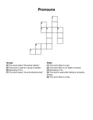 Pronouns crossword puzzle