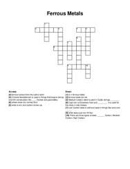 Ferrous Metals crossword puzzle