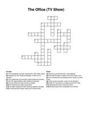The Office (TV Show) crossword puzzle