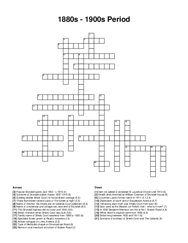 1880s - 1900s Period crossword puzzle