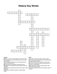 History Key Words crossword puzzle