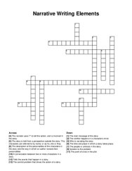 Narrative Writing Elements crossword puzzle